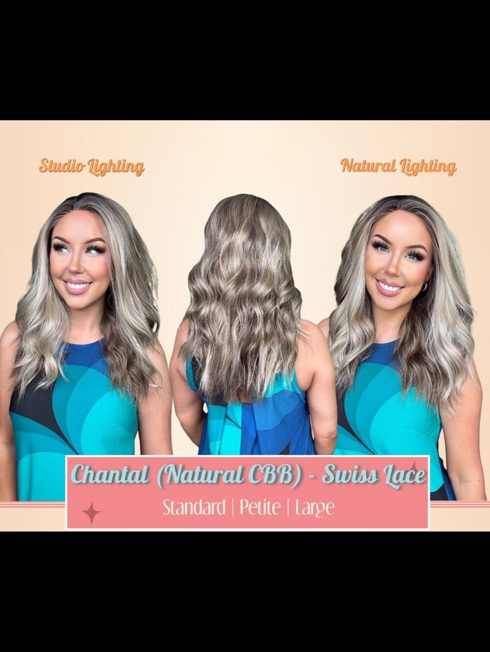WIG-CHELSEY SMITH CROWNS-Chantal-Natural CBB- Swiss Lace- Standard